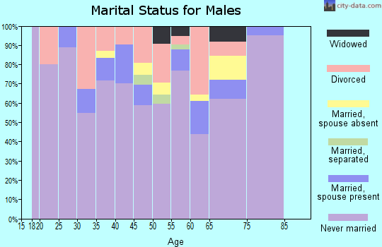 Zip code 90021 marital status for males