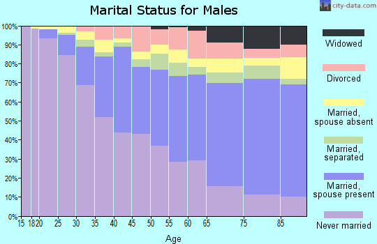 Zip code 90026 marital status for males