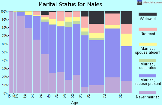 Zip code 90031 marital status for males