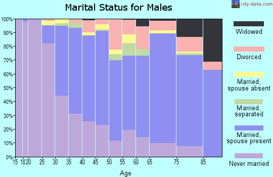 Zip code 90045 marital status for males