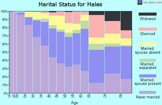 Zip code 90057 marital status for males
