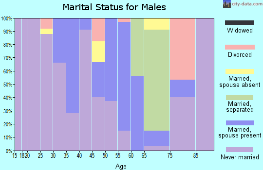 Zip code 90058 marital status for males