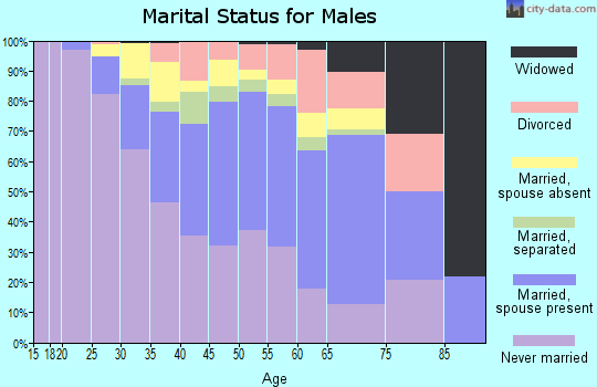 Zip code 90062 marital status for males