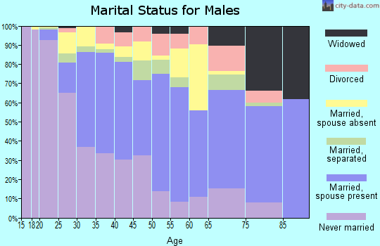 Zip code 90222 marital status for males