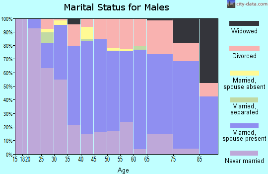 Zip code 90245 marital status for males