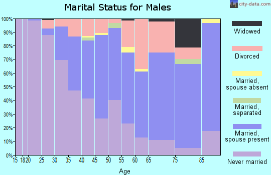 Zip code 90254 marital status for males