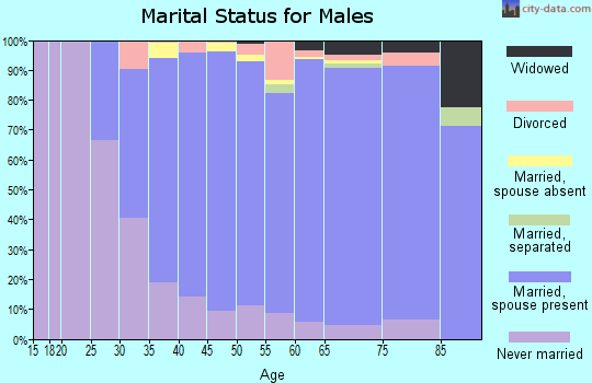 Zip code 90272 marital status for males