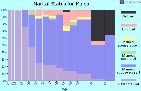Zip code 90278 marital status for males