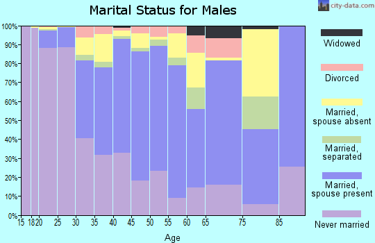 Zip code 90304 marital status for males
