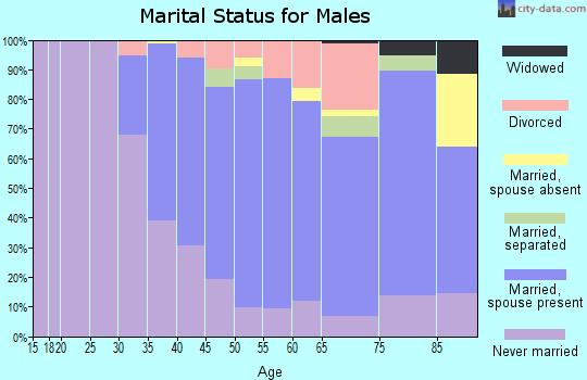 Zip code 90402 marital status for males