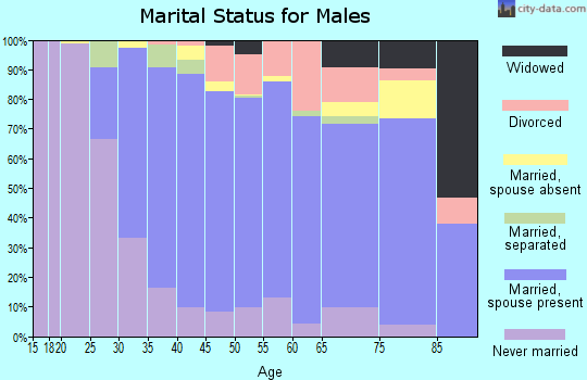 Zip code 90603 marital status for males