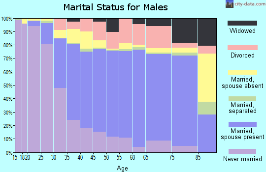 Zip code 90621 marital status for males