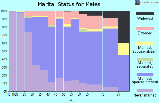 Zip code 90713 marital status for males
