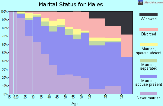Zip code 90731 marital status for males