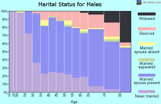 Zip code 90740 marital status for males