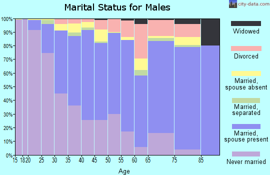 Zip code 91104 marital status for males