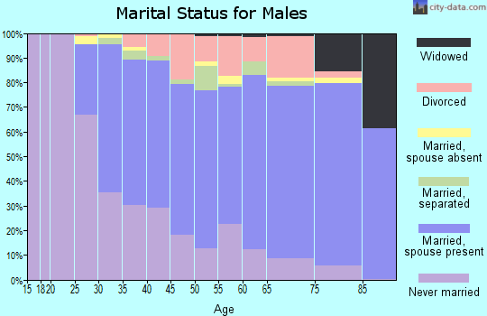Zip code 91107 marital status for males
