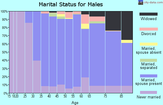 Zip code 91214 marital status for males