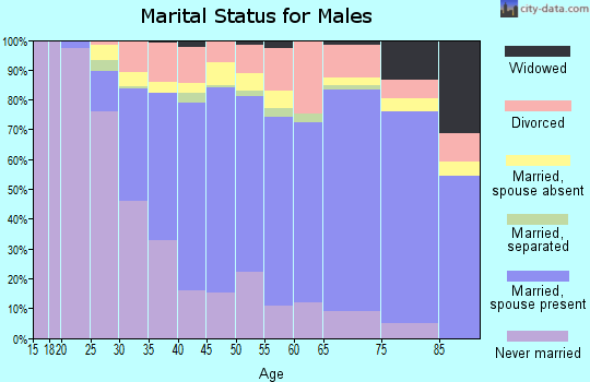 Zip code 91325 marital status for males