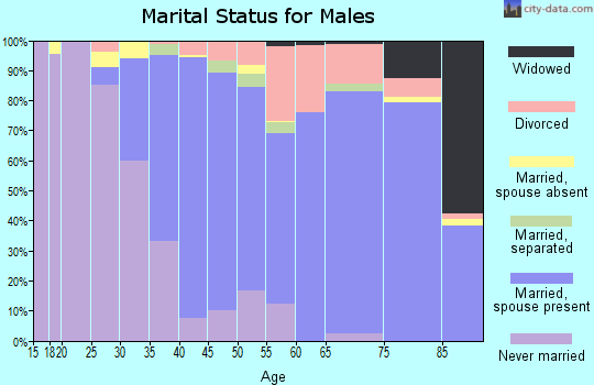 Zip code 91361 marital status for males
