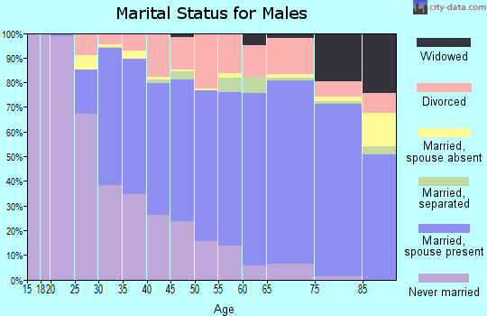 Zip code 91367 marital status for males