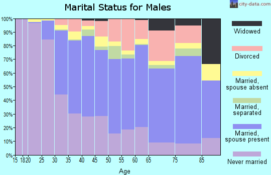 Zip code 91406 marital status for males