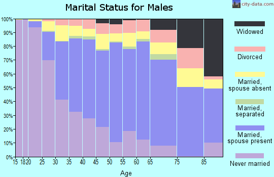 Zip code 91702 marital status for males
