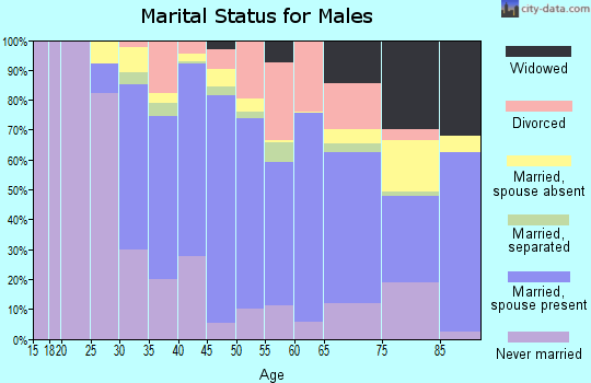 Zip code 91723 marital status for males
