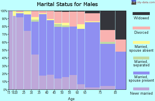 Zip code 91724 marital status for males