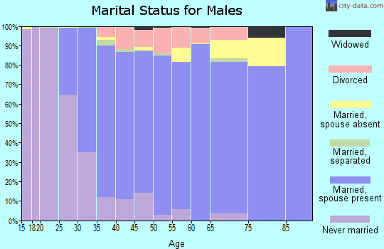 Zip code 91739 marital status for males
