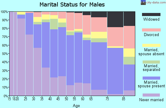 Zip code 91767 marital status for males
