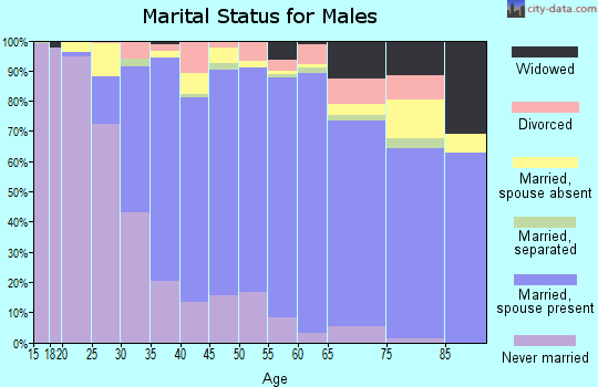 Zip code 91780 marital status for males