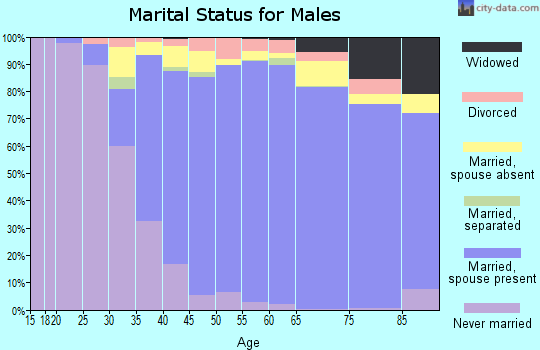 Zip code 91789 marital status for males