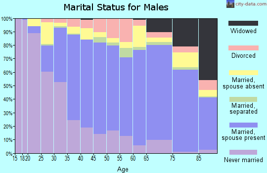 Zip code 91790 marital status for males
