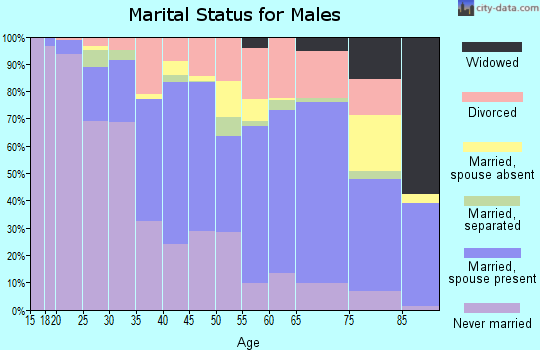 Zip code 91945 marital status for males