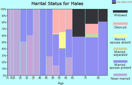 Zip code 92004 marital status for males