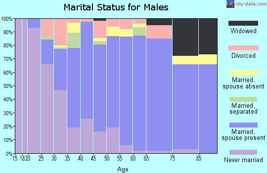 Zip code 92029 marital status for males