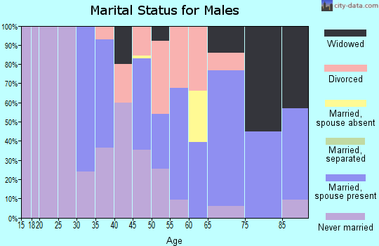 Zip code 92036 marital status for males