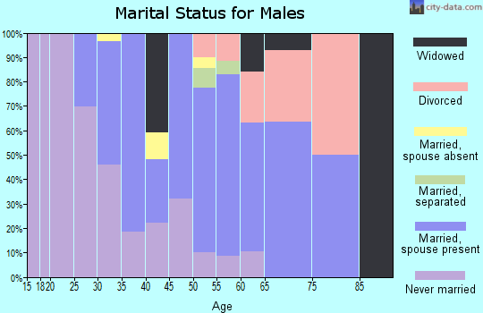 Zip code 92059 marital status for males