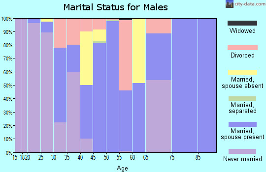 Zip code 92061 marital status for males