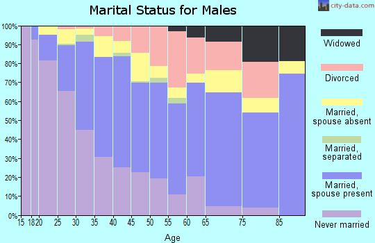 Zip code 92083 marital status for males