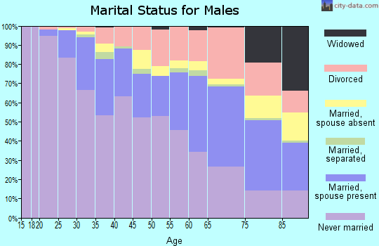 Zip code 92103 marital status for males
