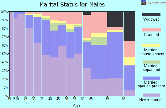 Zip code 92104 marital status for males