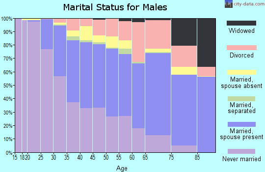 Zip code 92111 marital status for males