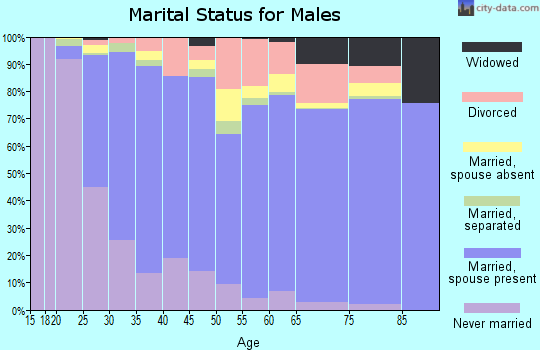 Zip code 92223 marital status for males