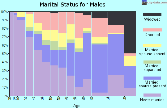 Zip code 92225 marital status for males