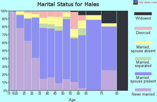 Zip code 92236 marital status for males