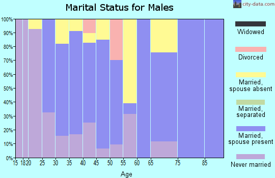 Zip code 92249 marital status for males
