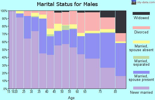 Zip code 92264 marital status for males