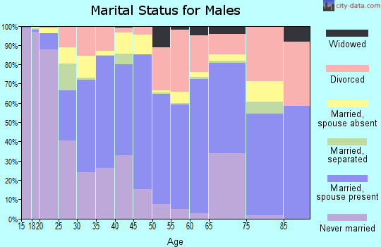 Zip code 92274 marital status for males